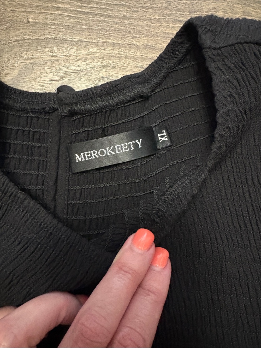 ⭐️ Women’s Merokeety Black Smocked Tiered Dress XL - Picture 5 of 6